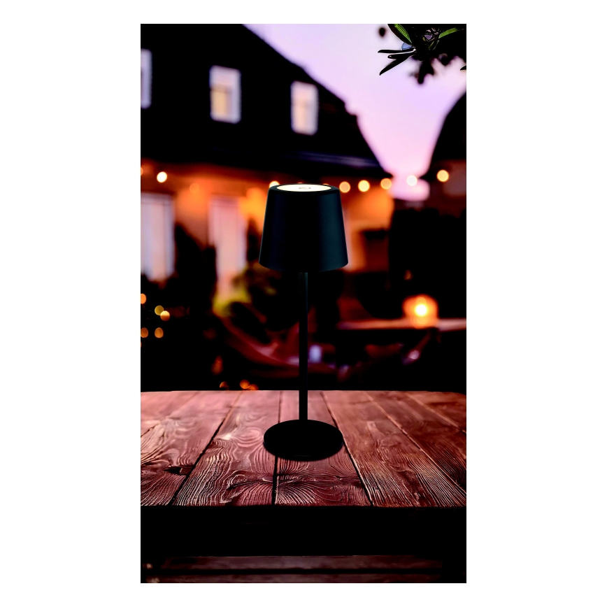 Globo - LED dimbar utomhusbordslampa med touch LED/2W/5V 3000/4000/6000K 2200 mAh IP44 svart
