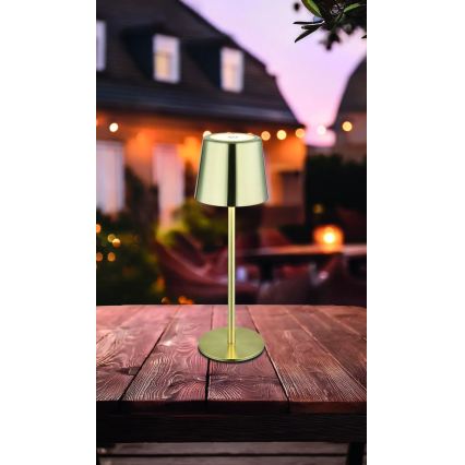 Globo - LED-dimmbar, beröringsstyrd, uppladdningsbar bordslampa LED/2W/3,7V 3000/4000/6000K 2200 mAh guldfärgad