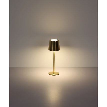 Globo - LED-dimmbar, beröringsstyrd, uppladdningsbar bordslampa LED/2W/3,7V 3000/4000/6000K 2200 mAh guldfärgad