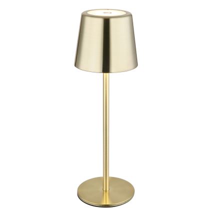 Globo - LED-dimmbar, beröringsstyrd, uppladdningsbar bordslampa LED/2W/3,7V 3000/4000/6000K 2200 mAh guldfärgad