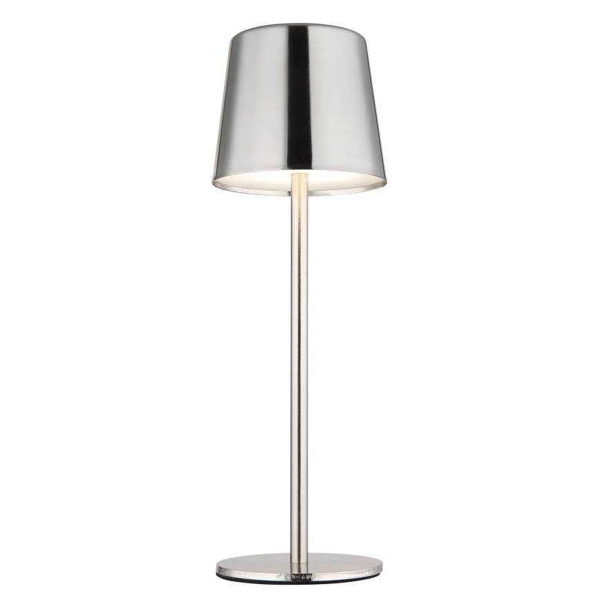 Globo - dimbar LED-bordslampa, beröringsstyrd och uppladdningsbar, LED/2W/3,7V, 3000/4000/6000K, 2200 mAh, blank krom