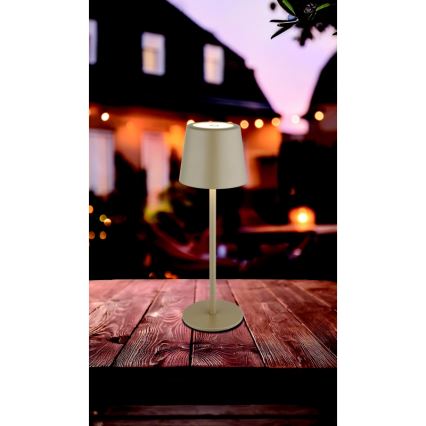 Globo - LED dimbar utomhusbordslampa med touch LED/2W/5V 3000/4000/6000K 2200 mAh IP44 krämfärgad