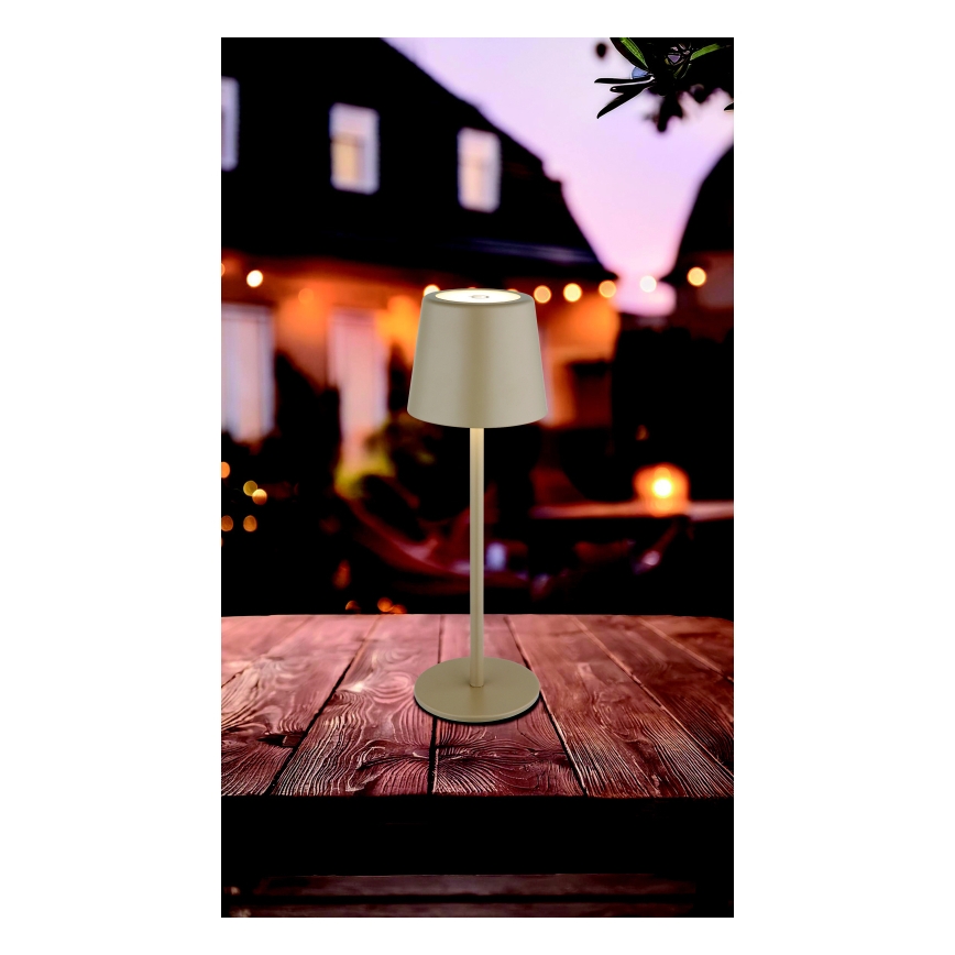 Globo - LED dimbar utomhusbordslampa med touch LED/2W/5V 3000/4000/6000K 2200 mAh IP44 krämfärgad