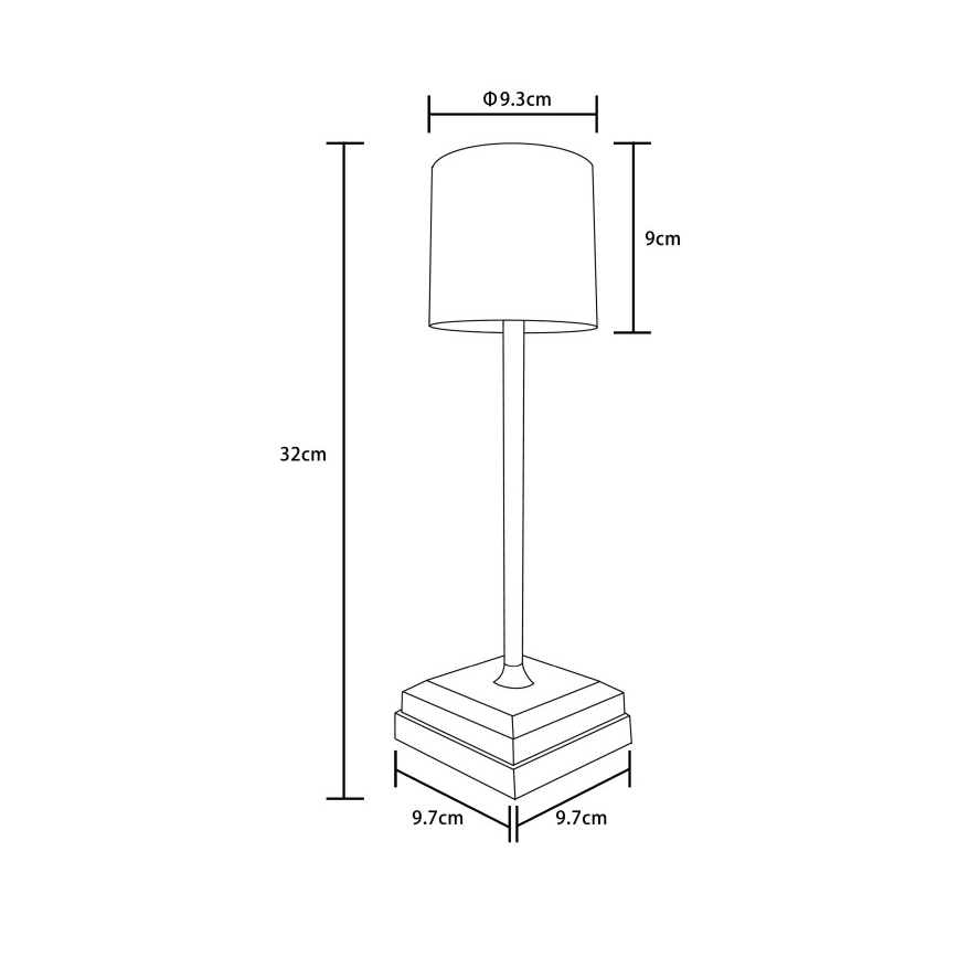 Globo - Dimmbar beröringsstyrd uppladdningsbar LED-bordslampa LED/1,5W/5V 2200 mAh svart