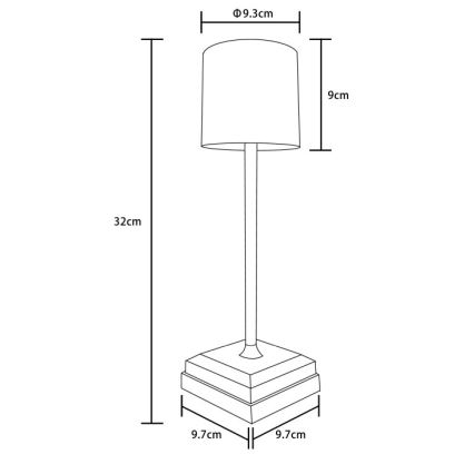 Globo - LED-dimmbar beröringsstyrd uppladdningsbar bordslampa LED/1,5W/5V 2200 mAh beige