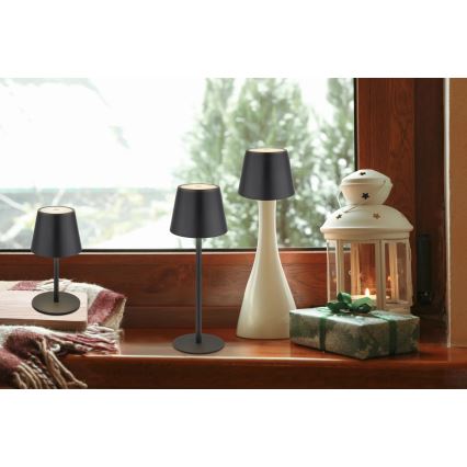 Globo - Dimmbar beröringsstyrd uppladdningsbar utomhusbordslampa 3-i-1 LED/3W/5V 3000/4000/5000K IP54 1800 mAh svart