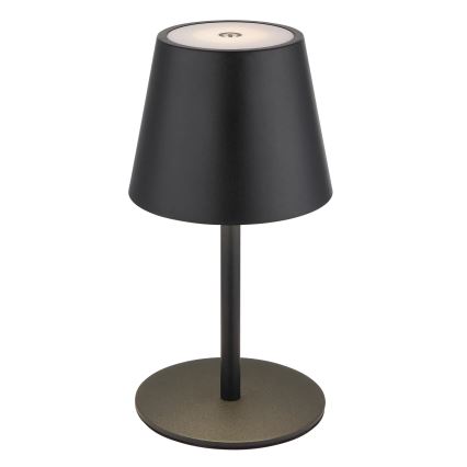 Globo - Dimmbar beröringsstyrd uppladdningsbar utomhusbordslampa 3-i-1 LED/3W/5V 3000/4000/5000K IP54 1800 mAh svart