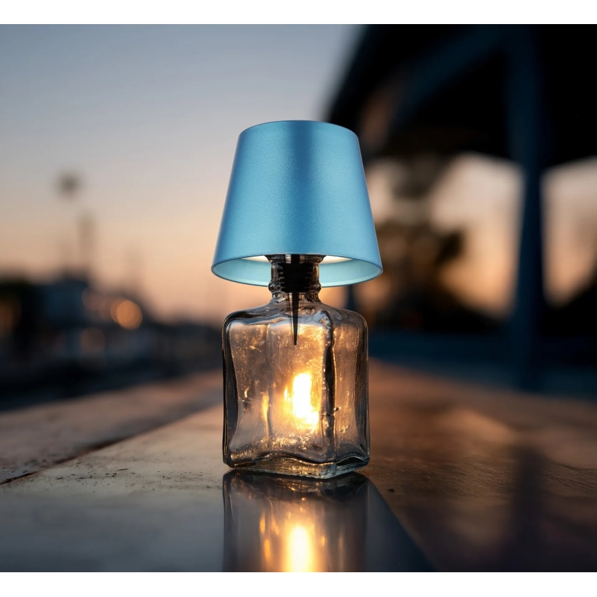 Globo - Dimbar beröringsstyrd uppladdningsbar utomhusbordslampa 3-i-1 LED/3W/5V 3000/4000/5000K IP54 1800 mAh blå