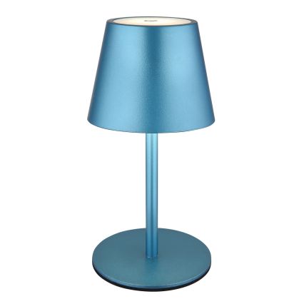 Globo - Dimbar beröringsstyrd uppladdningsbar utomhusbordslampa 3-i-1 LED/3W/5V 3000/4000/5000K IP54 1800 mAh blå