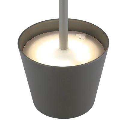 Globo - LED Dimbar beröringsstyrd uppladdningsbar utomhusbordslampa 3-i-1 LED/3W/5V 3000/4000/5000K IP54 1800 mAh grå