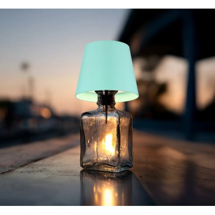 Globo – dimbar, touchstyrd, uppladdningsbar utomhusbordslampa 3-i-1, LED/3W/5V, 3000/4000/5000K, IP54, 1800 mAh, mintgrön