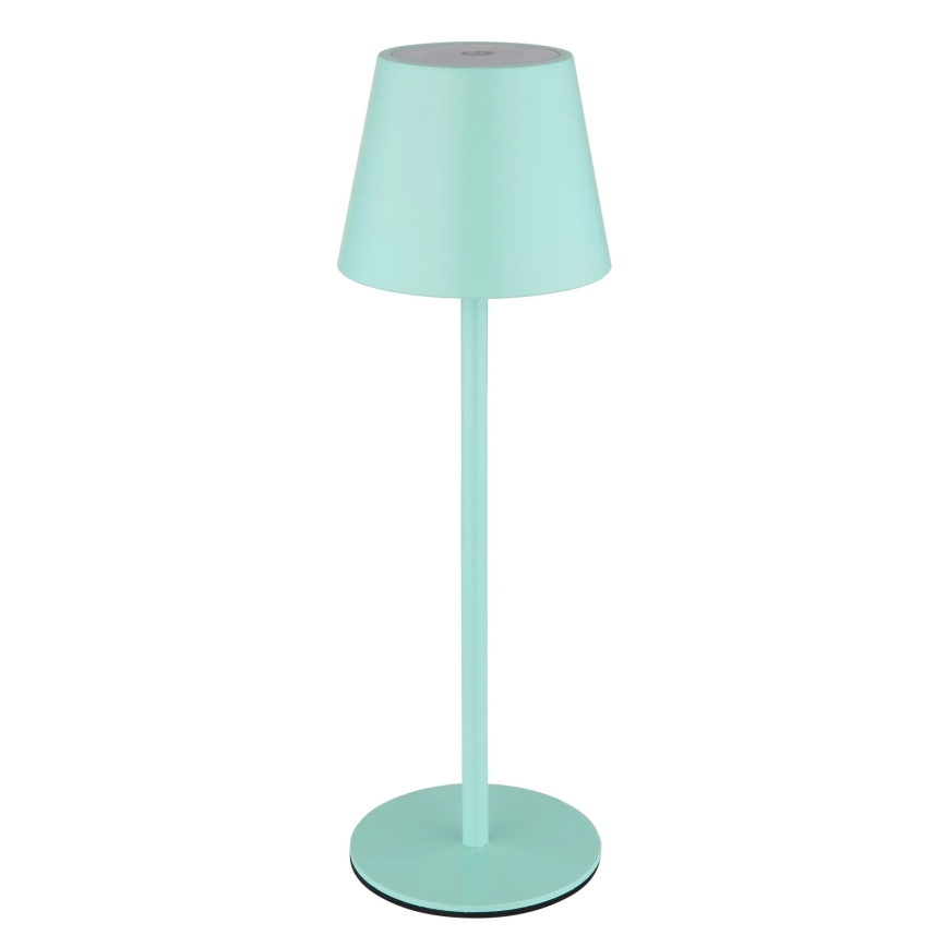 Globo – dimbar, touchstyrd, uppladdningsbar utomhusbordslampa 3-i-1, LED/3W/5V, 3000/4000/5000K, IP54, 1800 mAh, mintgrön