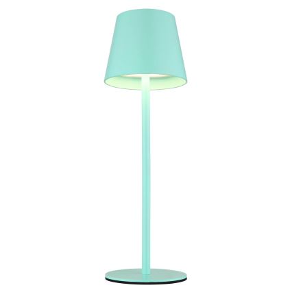Globo – dimbar, touchstyrd, uppladdningsbar utomhusbordslampa 3-i-1, LED/3W/5V, 3000/4000/5000K, IP54, 1800 mAh, mintgrön