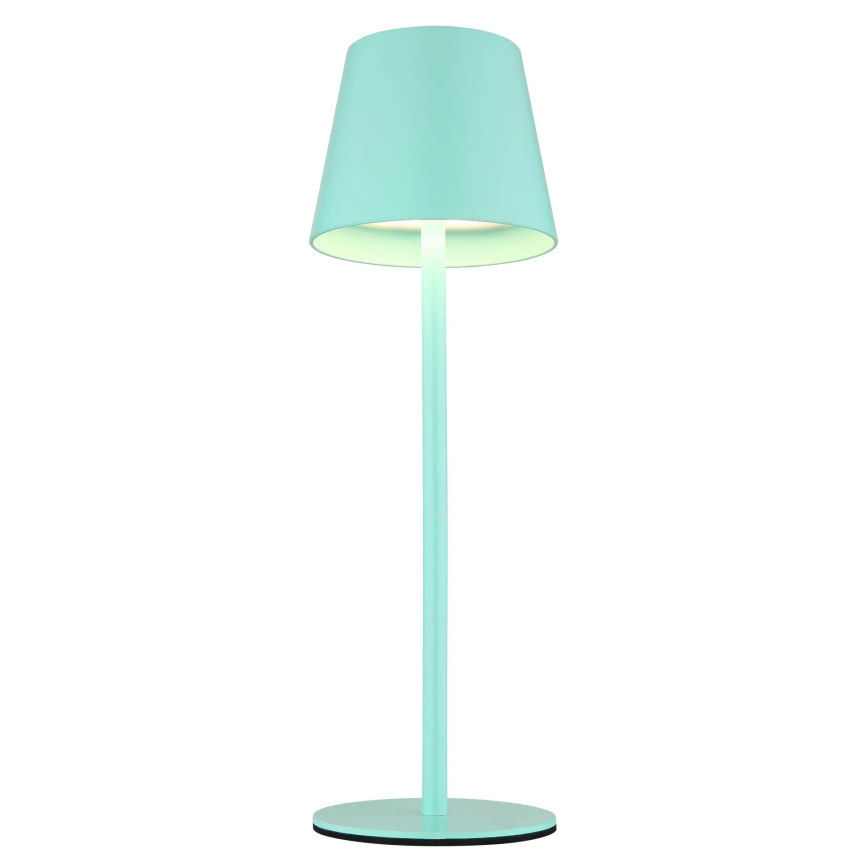 Globo – dimbar, touchstyrd, uppladdningsbar utomhusbordslampa 3-i-1, LED/3W/5V, 3000/4000/5000K, IP54, 1800 mAh, mintgrön