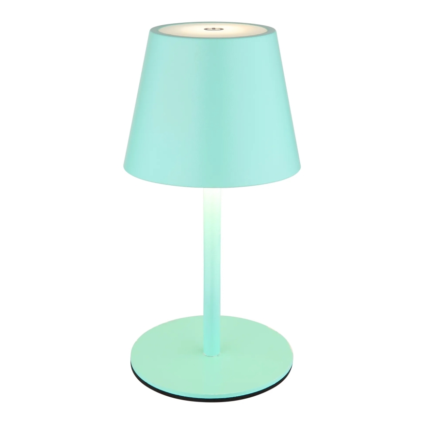 Globo – dimbar, touchstyrd, uppladdningsbar utomhusbordslampa 3-i-1, LED/3W/5V, 3000/4000/5000K, IP54, 1800 mAh, mintgrön