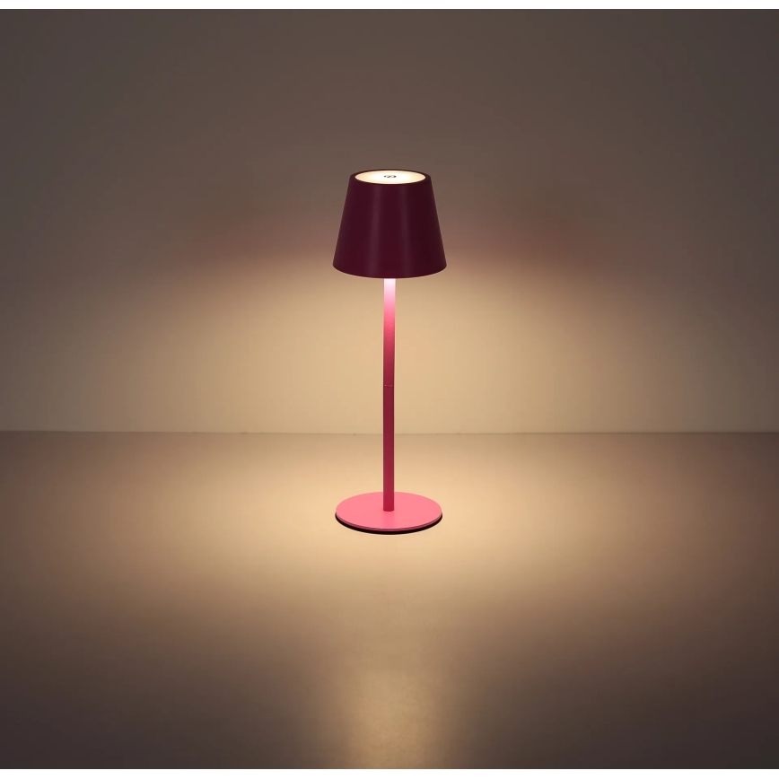 Globo - LED dimmbar beröringsstyrd uppladdningsbar utomhusbordslampa 3 i 1 LED/3W/5V 3000/4000/5000K IP54 1800 mAh rosa