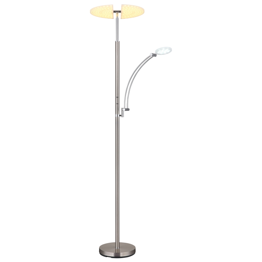 Globo - dimbar LED-golvlampa LED/40W/230V + LED/5,5W 2700/4000/6000K matt krom