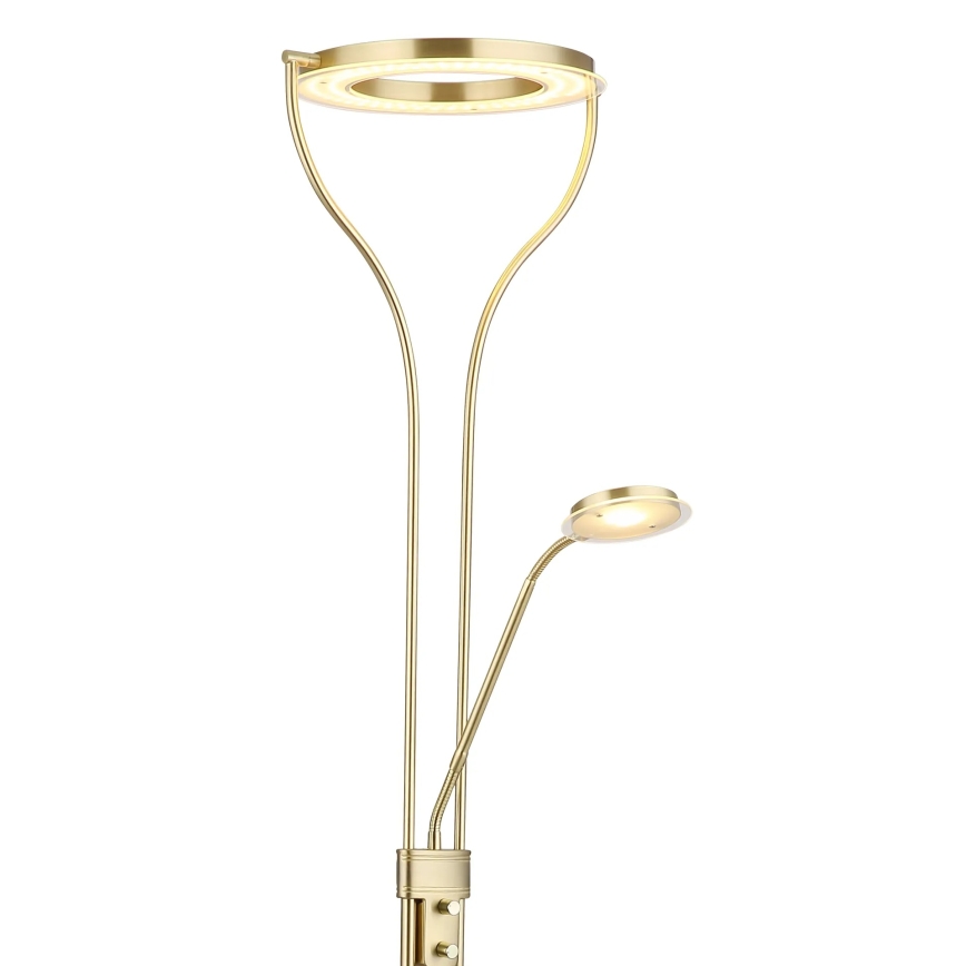 Globo - Dimmbar LED-golvlampa LED/20W/230V + LED/4W 3000K mässing