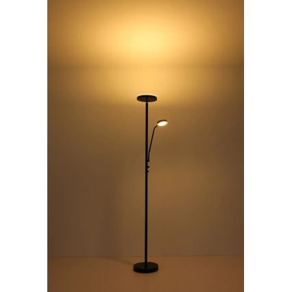 Globo - Dimbar LED-golvlampa LED/18,5W/230V + LED/4,5W 3000K svart