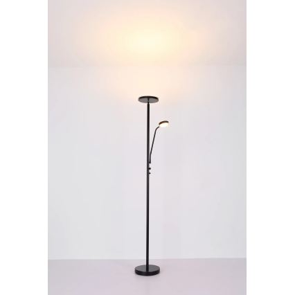 Globo - Dimbar LED-golvlampa LED/18,5W/230V + LED/4,5W 3000K svart