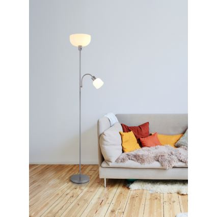 Globo - Golvlampa 1xE27/40W/230V + 1xE14/25W