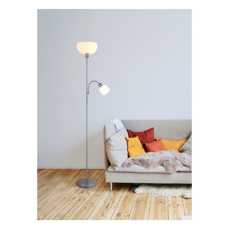 Globo - Golvlampa 1xE27/40W/230V + 1xE14/25W