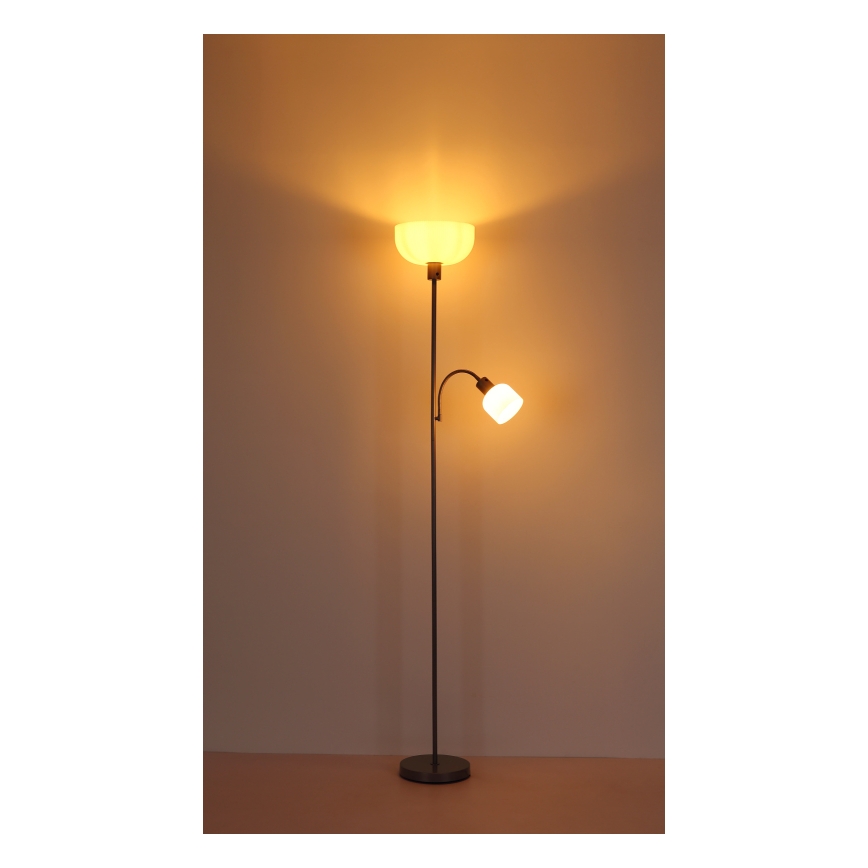 Globo - Golvlampa 1xE27/40W/230V + 1xE14/25W