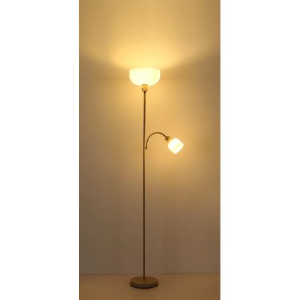 Globo - Golvlampa 1xE27/40W/230V + 1xE14/25W