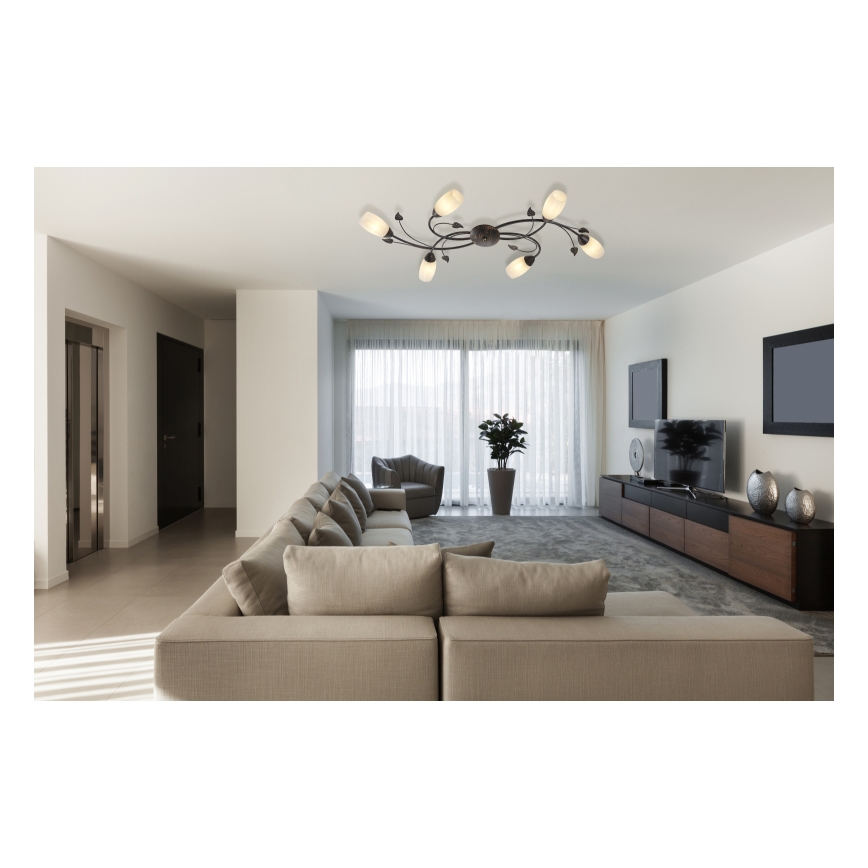 Globo - Ytmonterad ljuskrona 6xE14/40W/230V