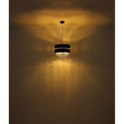 Globo - Ljuskrona med textilsladd 3xE27/40W/230V diameter 40 cm