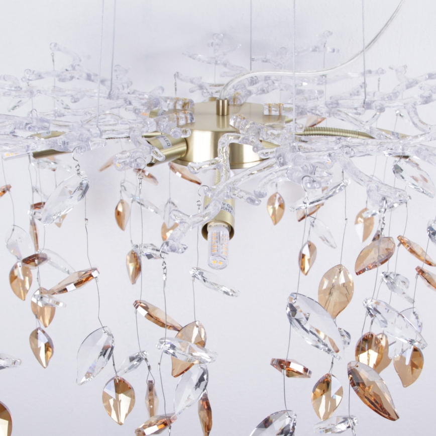 Globo - Ljuskrona med textilsladd 8xG9/8W/230V diameter 61 cm guld