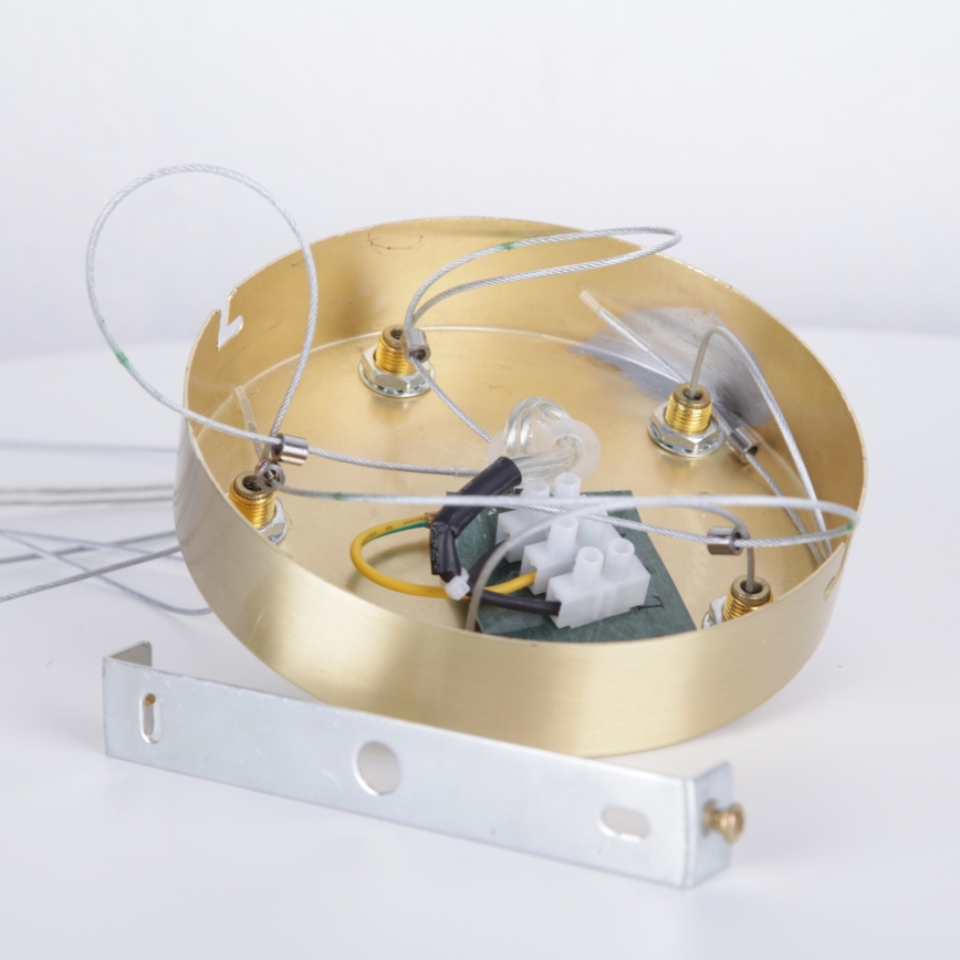 Globo - Ljuskrona med textilsladd 8xG9/8W/230V diameter 61 cm guld