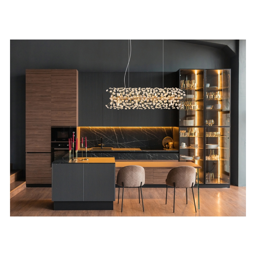 Globo - LED-ljuskrona på vajer 12xG9/3,5W/230V guld