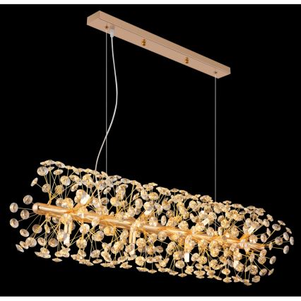 Globo - LED-ljuskrona på vajer 12xG9/3,5W/230V guld