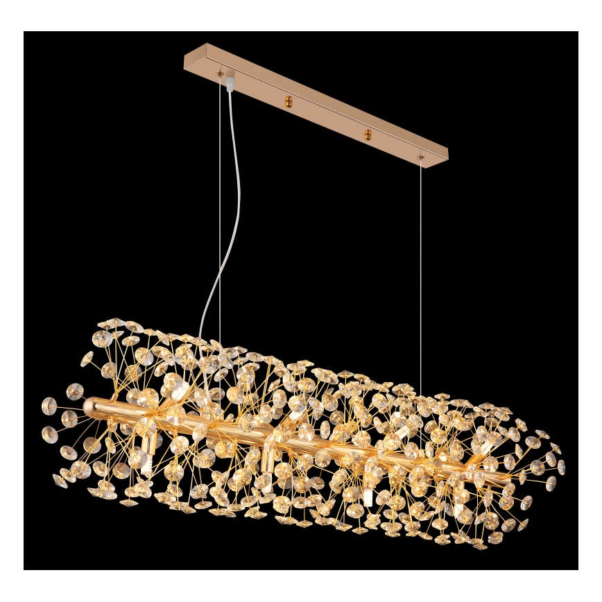 Globo - LED-ljuskrona på vajer 12xG9/3,5W/230V guld