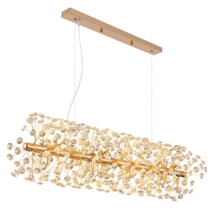 Globo - LED-ljuskrona på vajer 12xG9/3,5W/230V guld