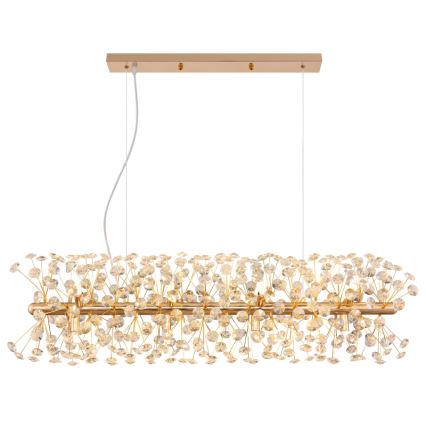 Globo - LED-ljuskrona på vajer 12xG9/3,5W/230V guld