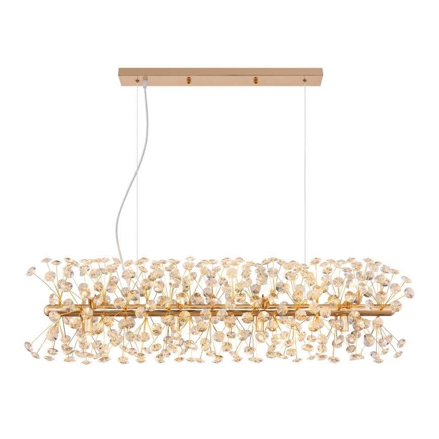 Globo - LED-ljuskrona på vajer 12xG9/3,5W/230V guld