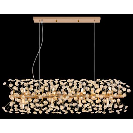 Globo - LED-ljuskrona på vajer 12xG9/3,5W/230V guld