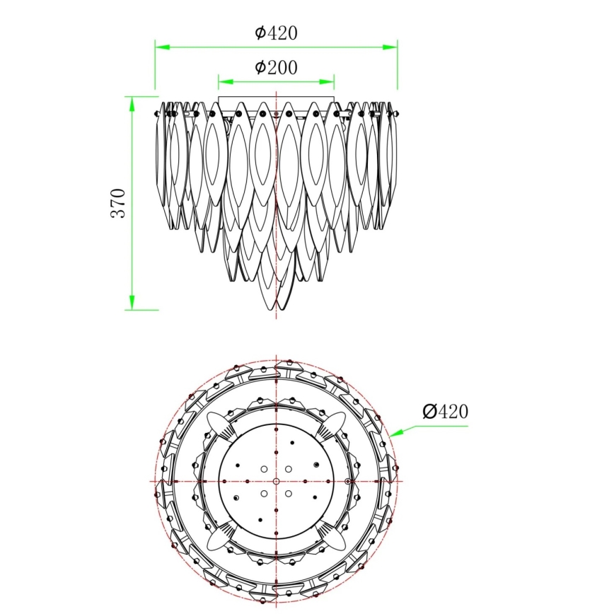 Globo - Taklampa 5xE14/40W/230V Ø 42 cm