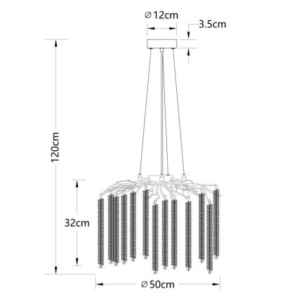 Globo - LED-ljuskrona på vajer 6xG9/8W/230V