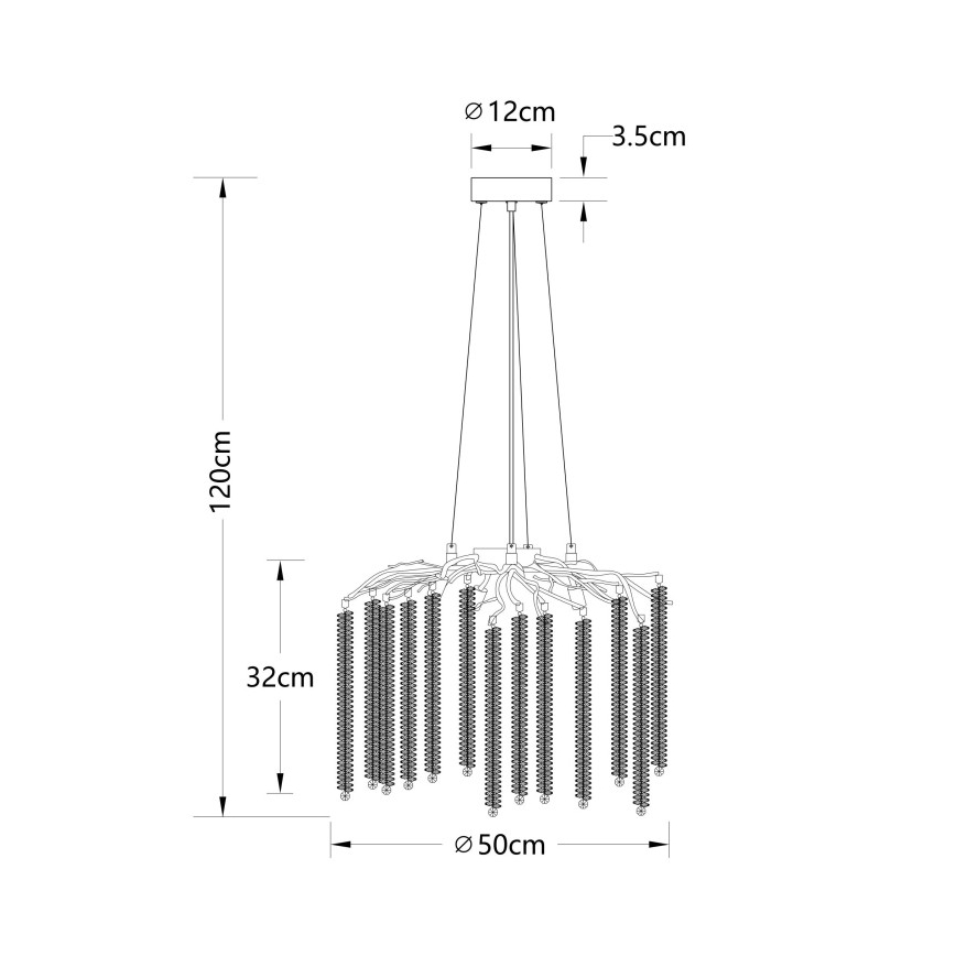 Globo - LED-ljuskrona på vajer 6xG9/8W/230V