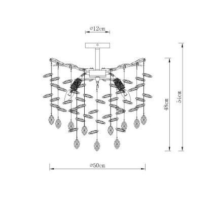 Globo - Taklampa på stång 6xE14/40W/230V guldfärgad