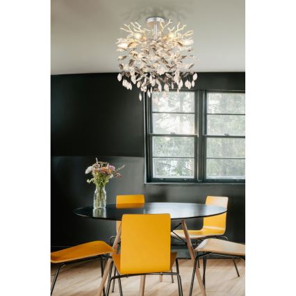 Globo - Taklampa på stång 6xE14/40W/230V silverfärgad