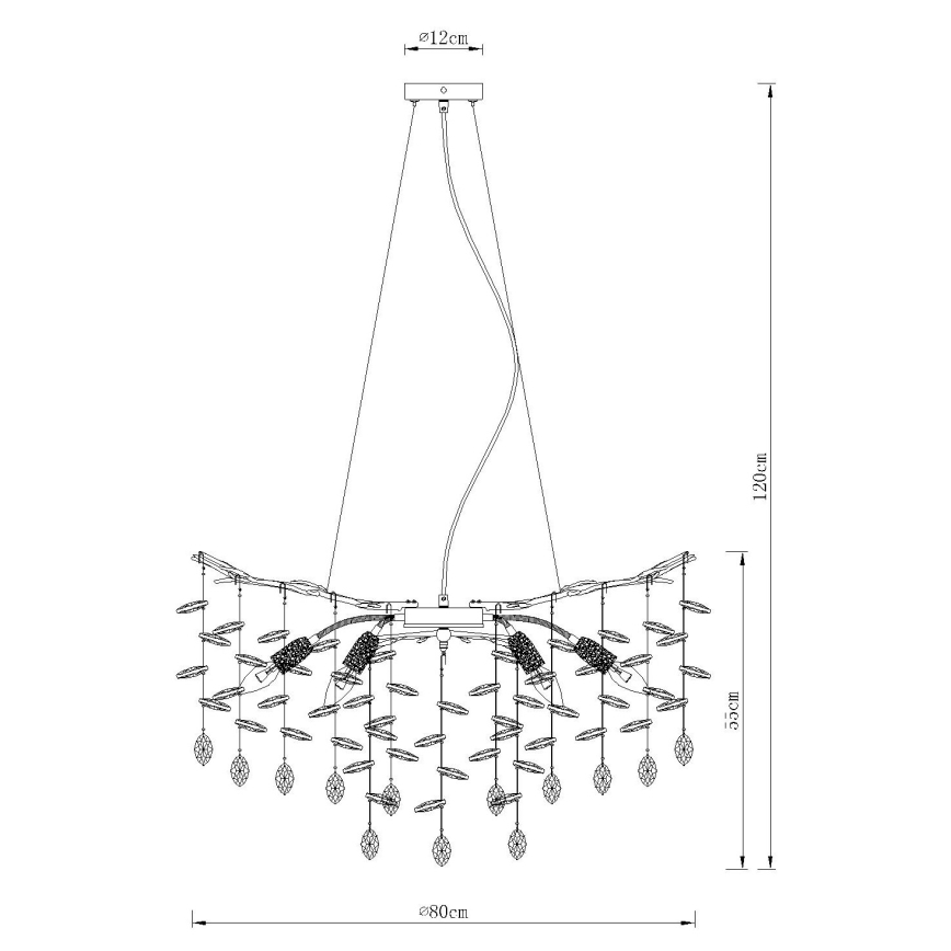 Globo - Kabelhängd takkrona 10xE14/40W/230V guldfärgad
