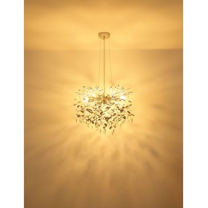 Globo - Taklampa på vajer 10xE14/40W/230V silverfärgad