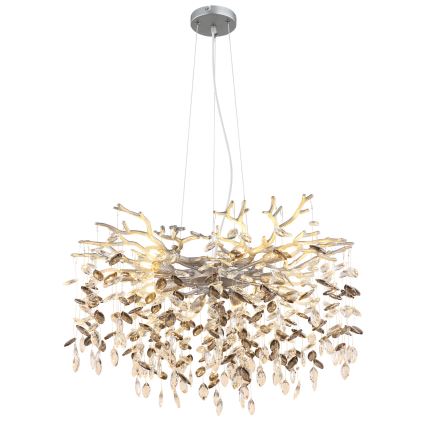 Globo - Taklampa på vajer 10xE14/40W/230V silverfärgad