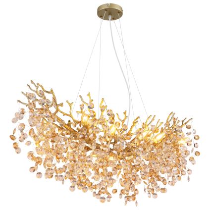 Globo - Pendellampa på vajer 10xE14/40W/230V guld