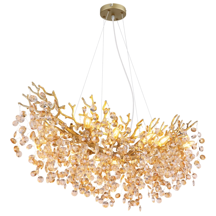 Globo - Pendellampa på vajer 10xE14/40W/230V guld