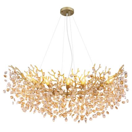 Globo - Pendellampa på vajer 10xE14/40W/230V guld